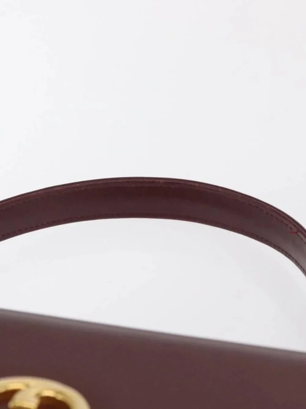 GUCCI Hand Bag Leather Bordeaux Gold Auth ep13170 - Picture 9 of 16